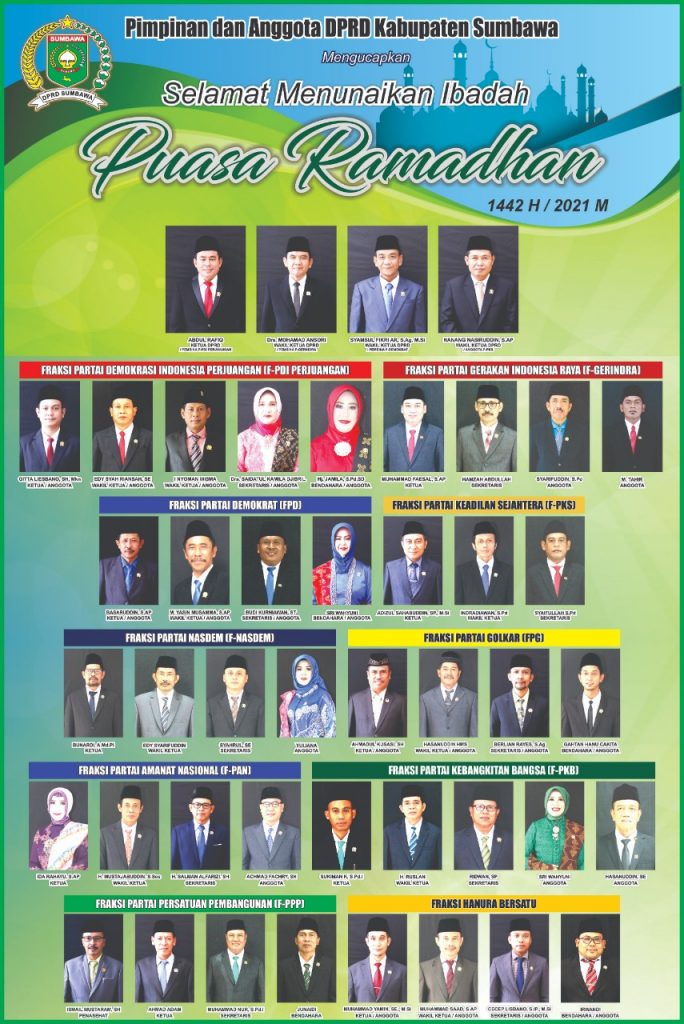 Iklan Ucapan Selamat Menunaikan Ibadah Puasa Ramadhan 1442 M / 2021 H Oleh Pimpinan Beserta Seluruh Anggota DPRD Sumbawa