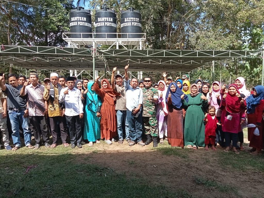 Berkat Kerja Sama Kemenhan RI dan Kodim1628/KSB ,  350 KK Sudah Menikmati Air Bersih