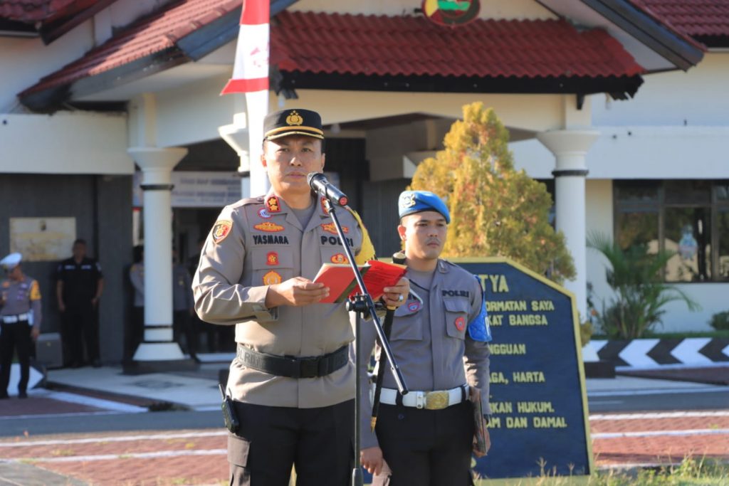 Kapolres Sumbawa Barat Pimpin Apel Gelar Pasukan OPS Patuh Rinjani – 2023