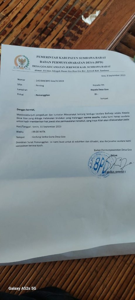 Sripawan : Tidak Ada Asusila Terhadap Suami Saya  ” Istri dan Kades Goa Angkat Bicara ” 