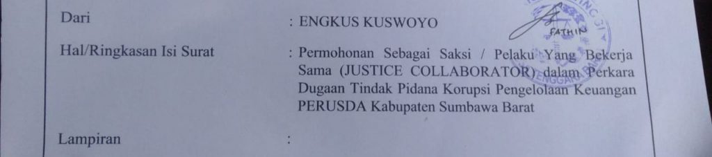Siap Membongkar Aliran Dana Perusda, Tersangka EK Ajukan Justice Collaburator