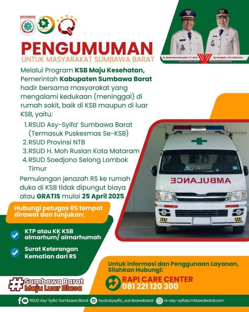 GRATISSSS..’ kabar Gembira Bagi Masyarakat Sumbawa Barat Program KSB Maju Kesehatan