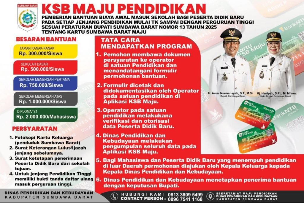 ” WAJIB PUNYA SUMBAWA BARAT MAJU PENDIDIKAN ” Khabar Gembira Bagi Warga Sumbawa Barat
