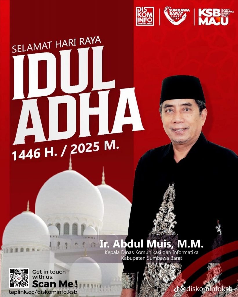 DISKOMINFO KSB MENGUCAPKAN SELAMAT IDUL ADHA 1446 H. /2025 M.