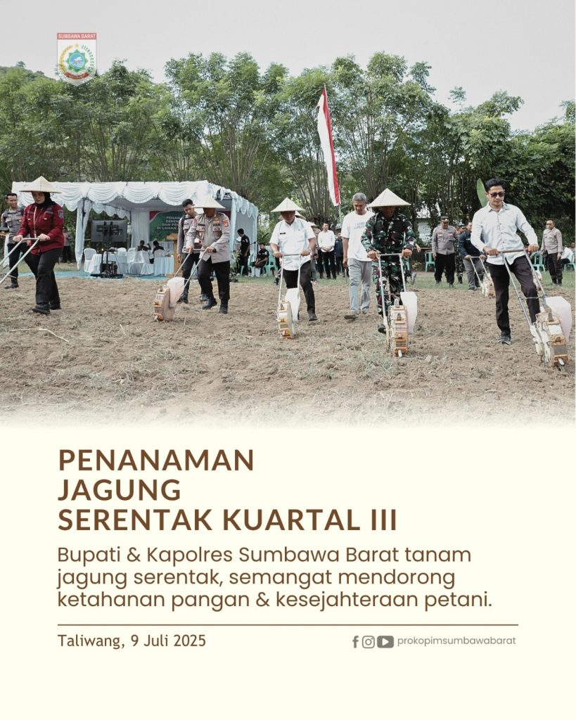 Bupati dan Kapolres Sumbawa Barat Tanam Jagung Serentak, Semangat Mendorong Ketahanan Pangan dan Kesejahteraan Petani